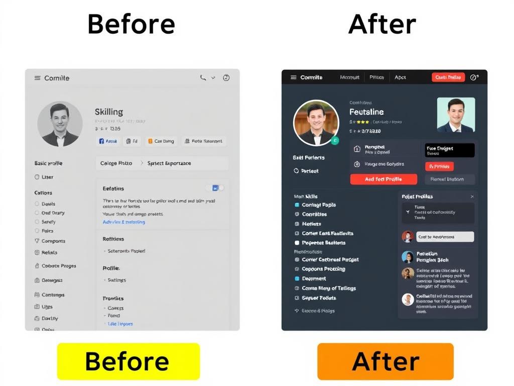 Before and after comparison of a job seeker profile optimized for Jobs for Freshers Near Me searches Before and after comparison of a job seeker profile optimized for Jobs for Freshers Near Me searches