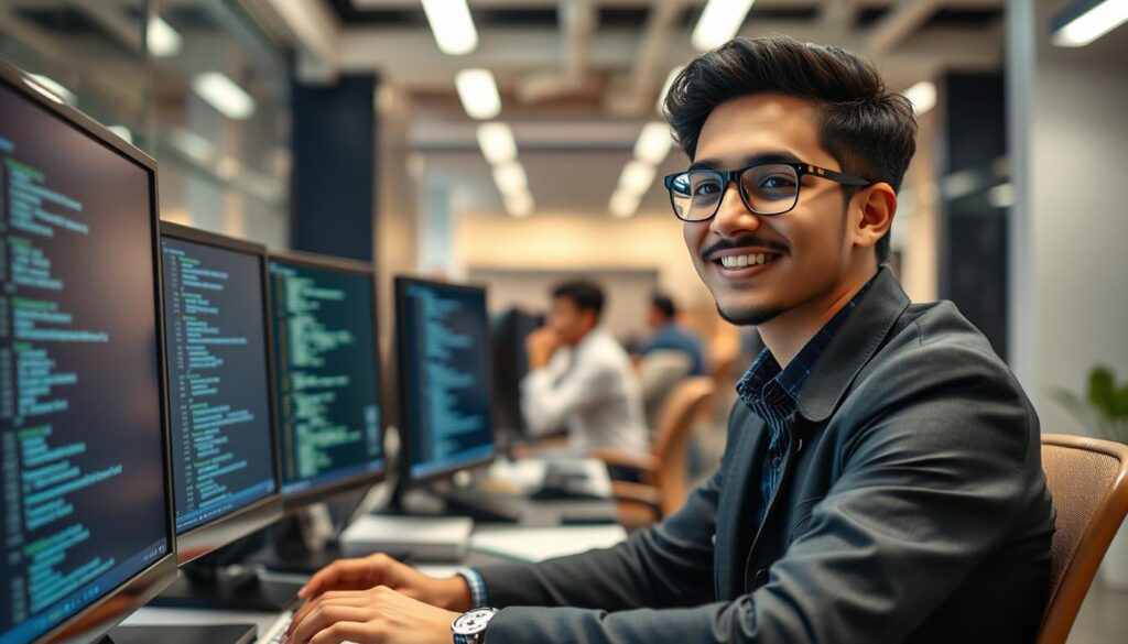 Successful young professional working at a product-based company in Bangalore Successful young professional working at a product-based company in Bangalore