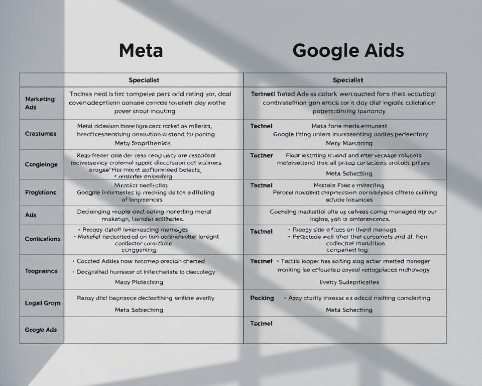 Meta and Google Ads specialist roles comparison Meta and Google Ads specialist roles comparison