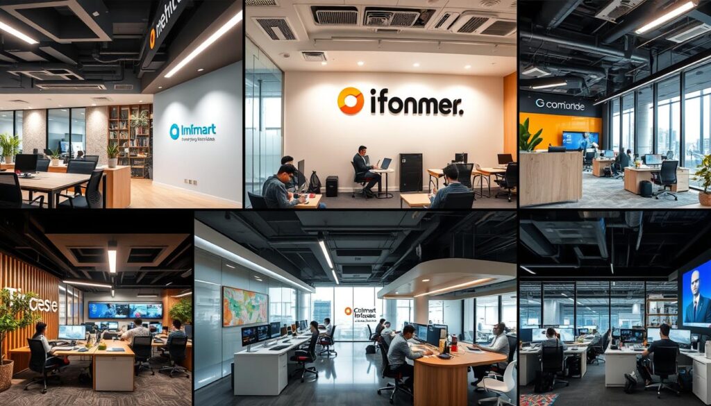Collage of top IT company offices in India known for work-life balance