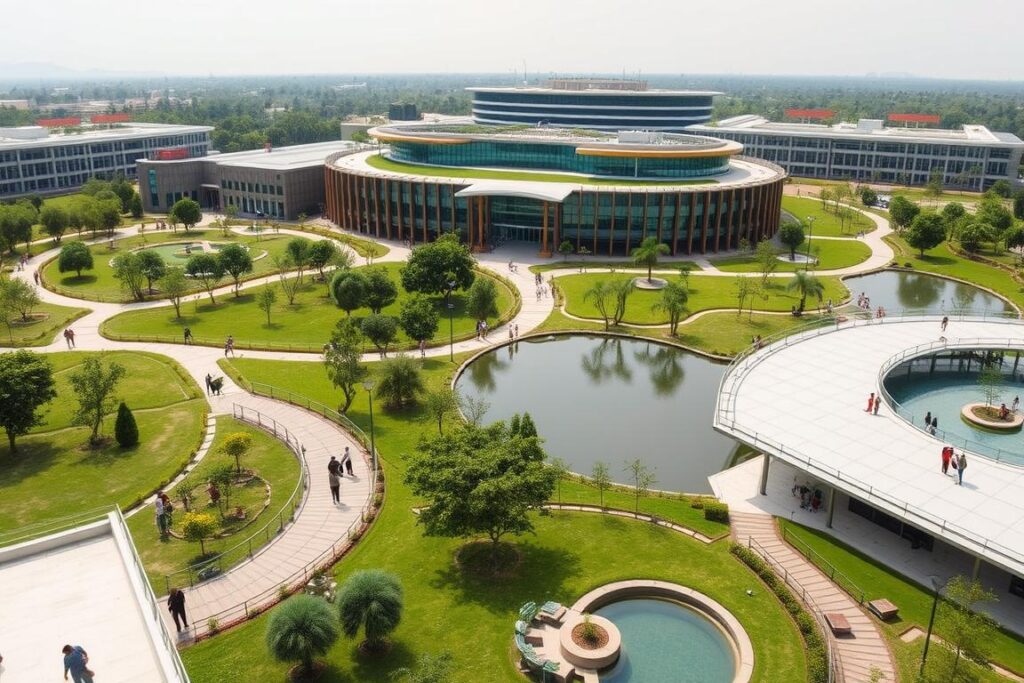 Infosys campus with wellness facilities promoting work-life balance