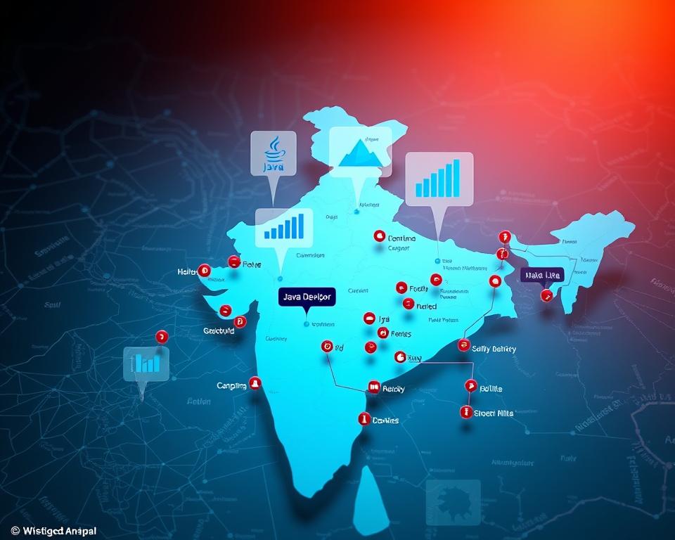 Java developer job distribution in India