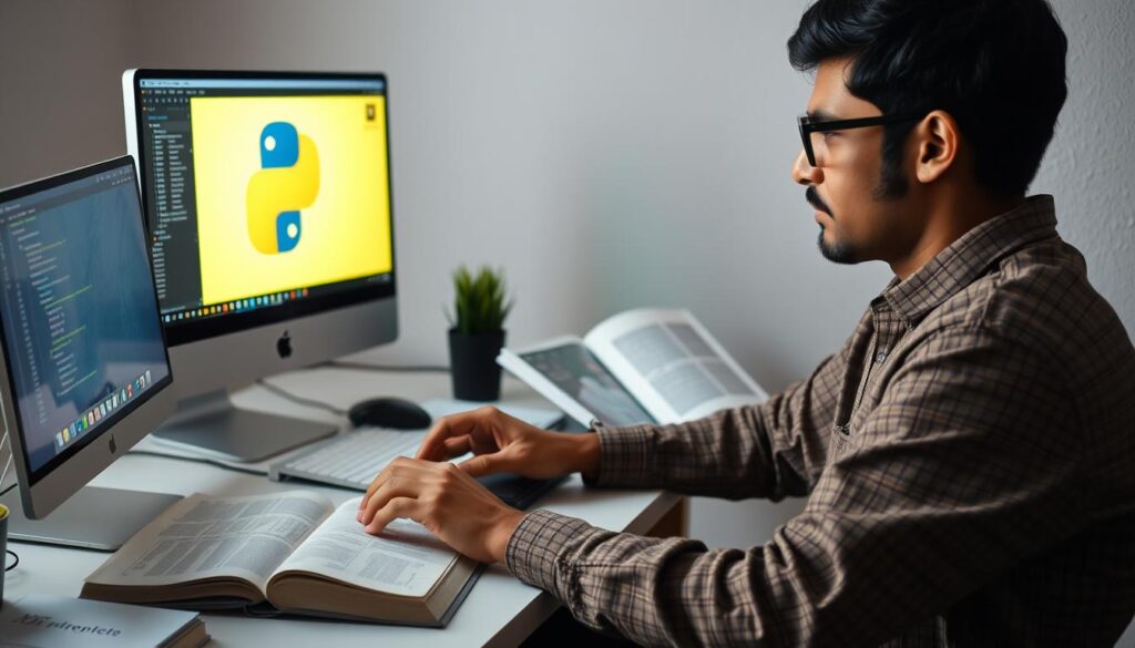 Python developer learning new skills through online courses and projects