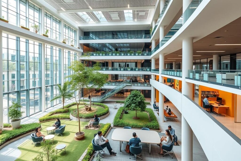 TCS office campus showcasing work-life balance facilities in India